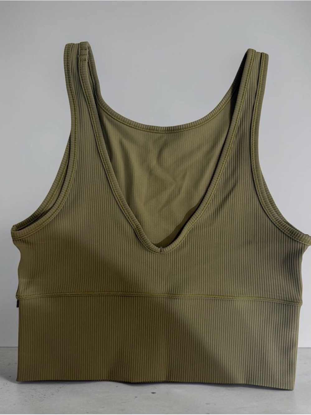 lululemon athletica Olive Ribbed V-Neck Sports Bra